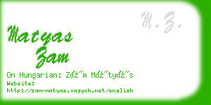 matyas zam business card